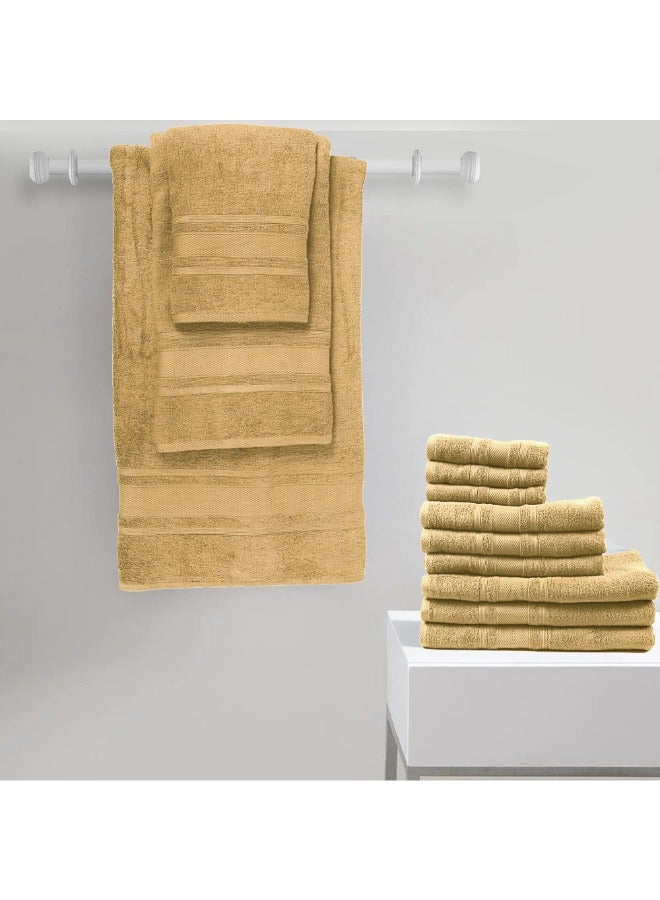 BYFT Home Castle (Cream) Premium Cotton Hand Towel (50 X 90 Cm-Set Of 2) Highly Absorbent, High Quality Bath Linen With Diamond Dobby 550 Gsm - Image 1