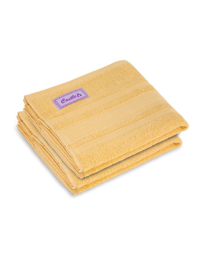 BYFT Home Castle (Cream) Premium Cotton Hand Towel (50 X 90 Cm-Set Of 2) Highly Absorbent, High Quality Bath Linen With Diamond Dobby 550 Gsm - Image 3