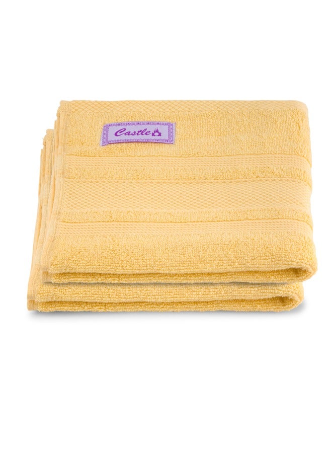 BYFT Home Castle (Cream) Premium Cotton Hand Towel (50 X 90 Cm-Set Of 2) Highly Absorbent, High Quality Bath Linen With Diamond Dobby 550 Gsm - Image 2