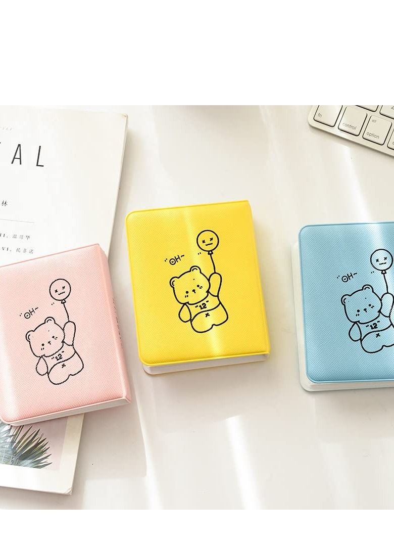 Excefore 3 inch Mini Photo Album Kpop Photocard Binder, Card Id Holder Book with 36 Pockets( Beige Hollow Bear)  - Image 4