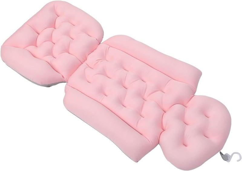 Full Body Bath Pillow, Bathtub Pillow with Non Slip Base, Ergonomic Breathable Mesh Cushion for Tub Spa Pool Outdoor Use, 90x38cm Foldable Quick Drying Bath Pillow (Pink) - Image 2
