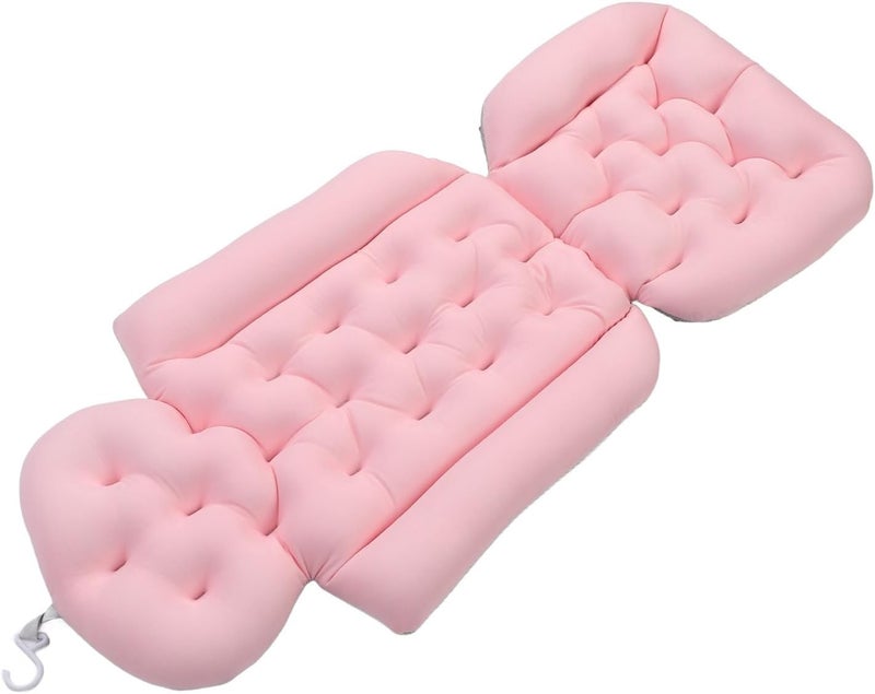Full Body Bath Pillow, Bathtub Pillow with Non Slip Base, Ergonomic Breathable Mesh Cushion for Tub Spa Pool Outdoor Use, 90x38cm Foldable Quick Drying Bath Pillow (Pink) - Image 4