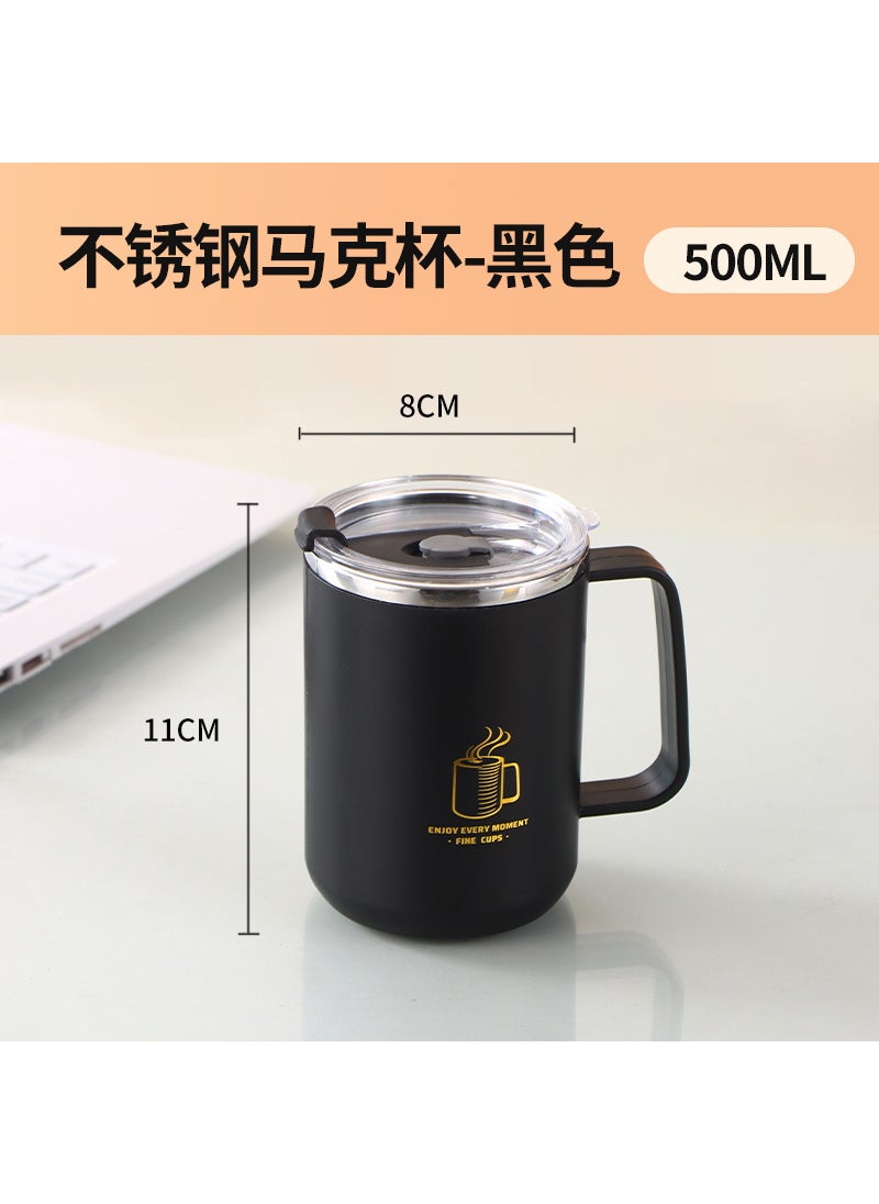 Generic - Yuedis 304 Stainless Steel Straw Mug Pure black (500ml) - Image 1