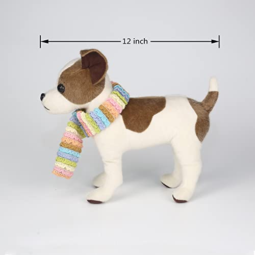 CU-MATE CUMATE 12 Realistic Jack Russell Terrier Plush White Brown Standing Puppy Dog Stuffed Animal Gift - Image 5