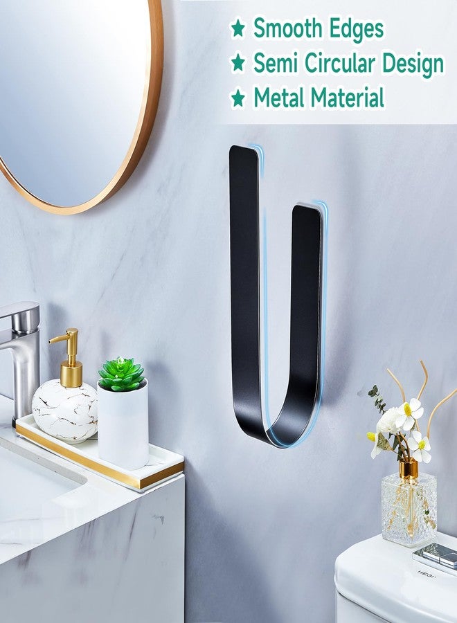 Oukimly Toilet Paper Storage Wall Mount, Over The Tank Extra Toilet Paper Holder for 3 Rolls Tissue, Metal Tissue Roll Storage Stand for Bathroom, RV Adhesive Loo Roll Holder (Black) - Image 2