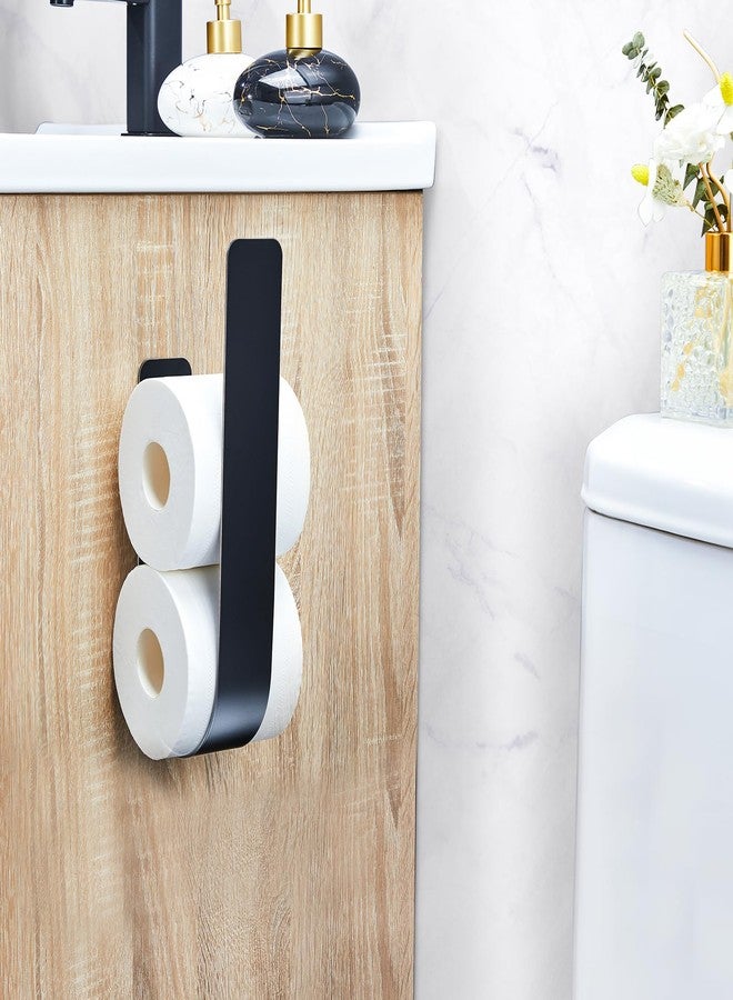 Oukimly Toilet Paper Storage Wall Mount, Over The Tank Extra Toilet Paper Holder for 3 Rolls Tissue, Metal Tissue Roll Storage Stand for Bathroom, RV Adhesive Loo Roll Holder (Black) - Image 4