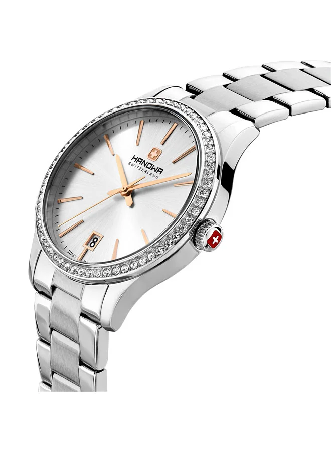 Hanowa Tresa White Dial Silver Stainless Steel Bracelet Analog Watch for Women 36mm