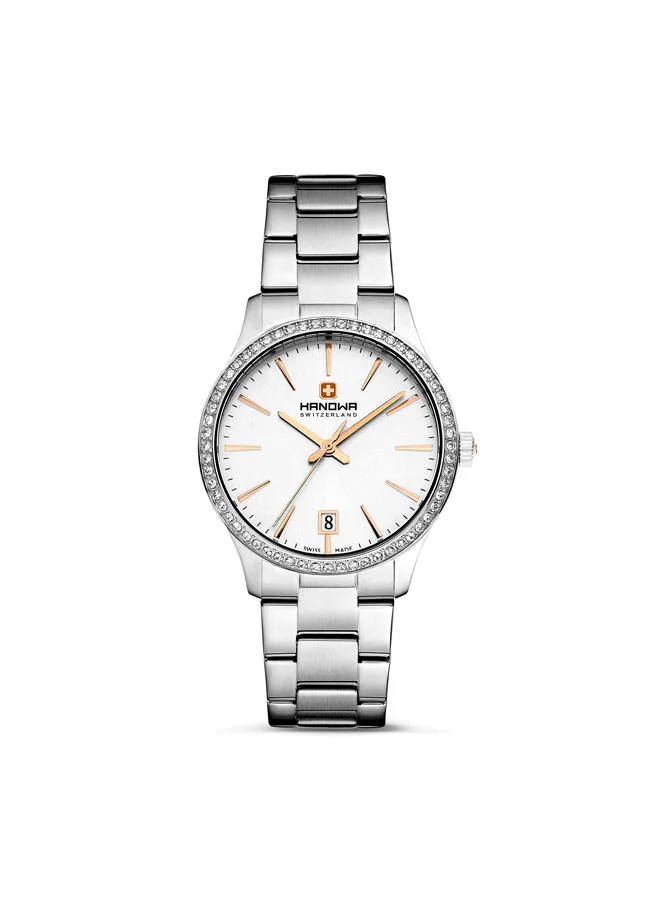 Tresa White Dial Silver Stainless Steel Bracelet Analog Watch for Women 36mm