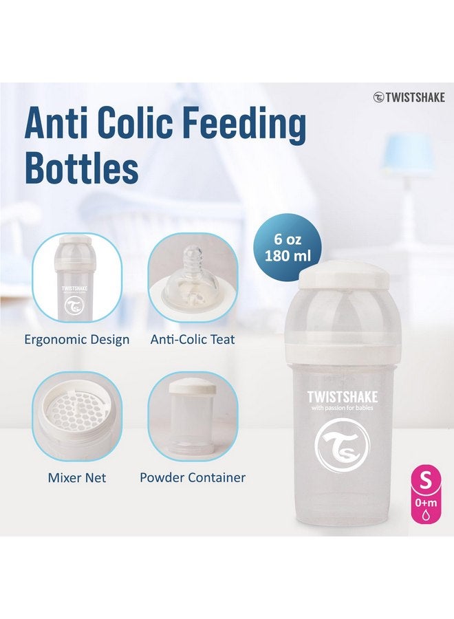 TWISTSHAKE Twistshake Anti Colic Baby Bottles - Premium 180ml/6oz Bottles for a Comfortable Feeding Experience for Baby Care - White - Image 2