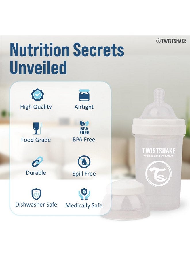 TWISTSHAKE Twistshake Anti Colic Baby Bottles - Premium 180ml/6oz Bottles for a Comfortable Feeding Experience for Baby Care - White - Image 3