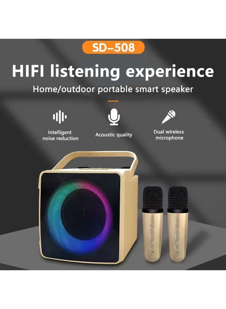 SDRD - SDRD - SD508 Karaoke Bluetooth Speaker with 2 Wireless Microphone - Image 1