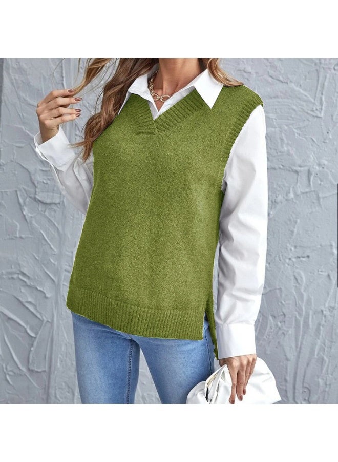 NIBEMINENT Spring and Autumn  Irregular Knitted Vest Fashion Casual Women's Sweater - Image 1