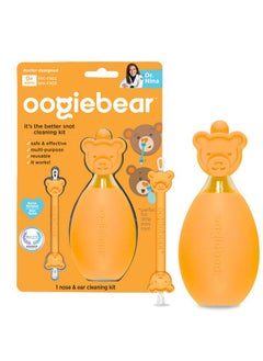 oogiebear: BearPair Baby Nose Cleaner & Ear Wax Removal Tool with Nasal Aspirator - Safe Booger & Earwax Removal for Newborns, Infants, Toddlers - Essential Baby Stuff, Diaper Bag Must-Have - Orange