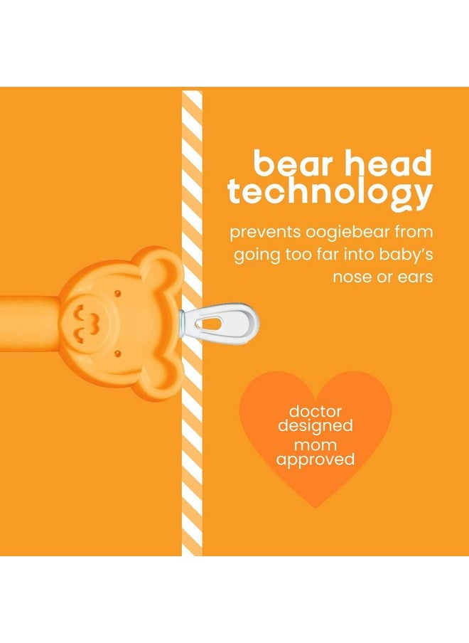 oogiebear - oogiebear: BearPair Baby Nose Cleaner & Ear Wax Removal Tool with Nasal Aspirator - Safe Booger & Earwax Removal for Newborns, Infants, Toddlers - Essential Baby Stuff, Diaper Bag Must-Have - Orange - Image 1