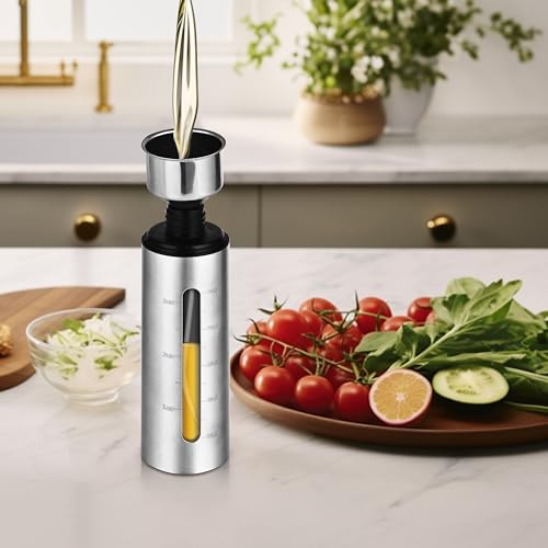 BooMetCheer Oil Bottle for Cooking,100ml Stainless Steel Cooking Oil Spray Bottle for,Salads, BBQS and More,One-Handed Use - Image 1