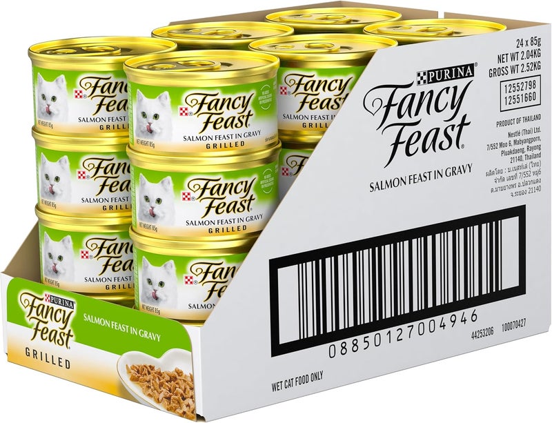 Fancy Feast Purina Grilled Salmon Wet Cat Food 85g (Pack of 24) - Image 3