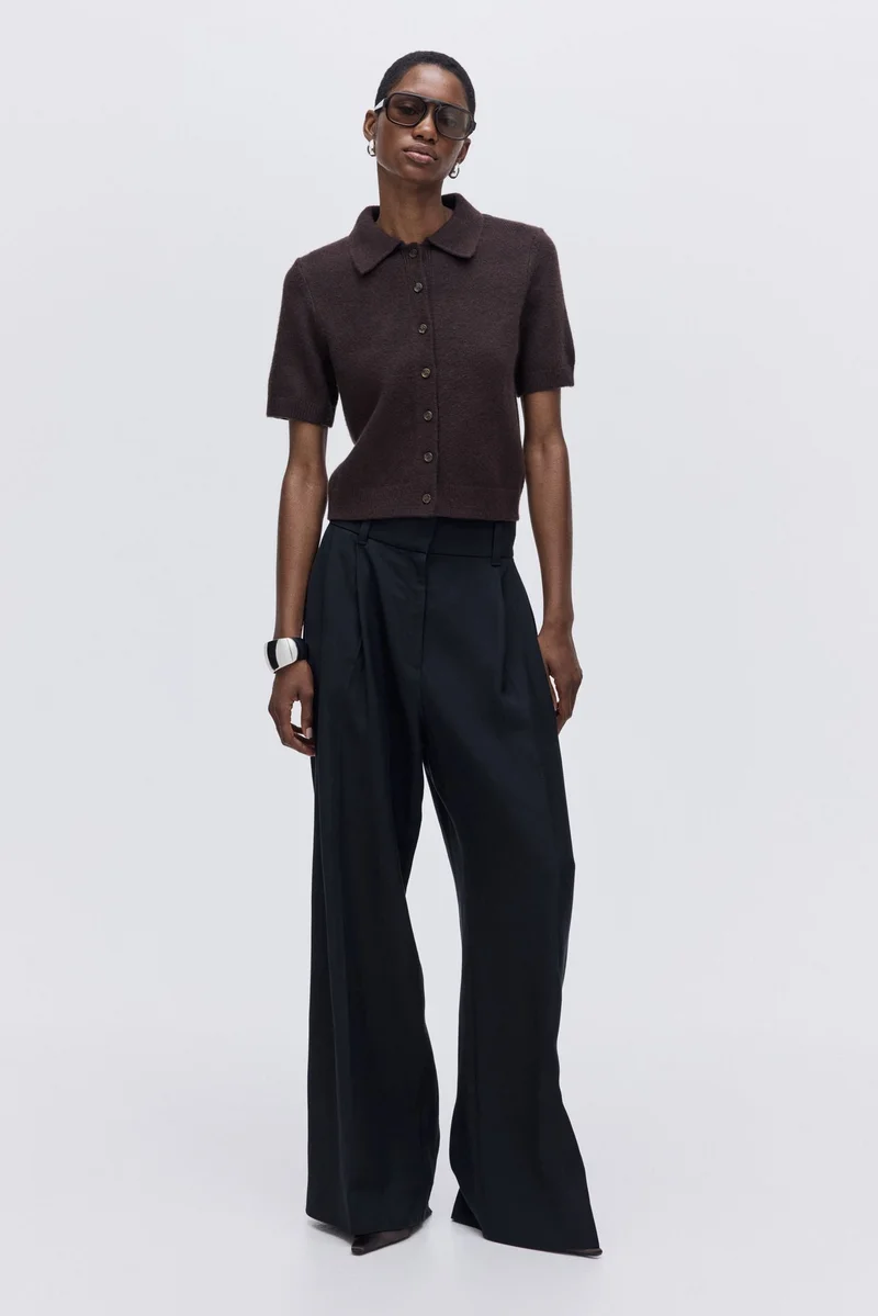 H&M Short-sleeved collared cardigan