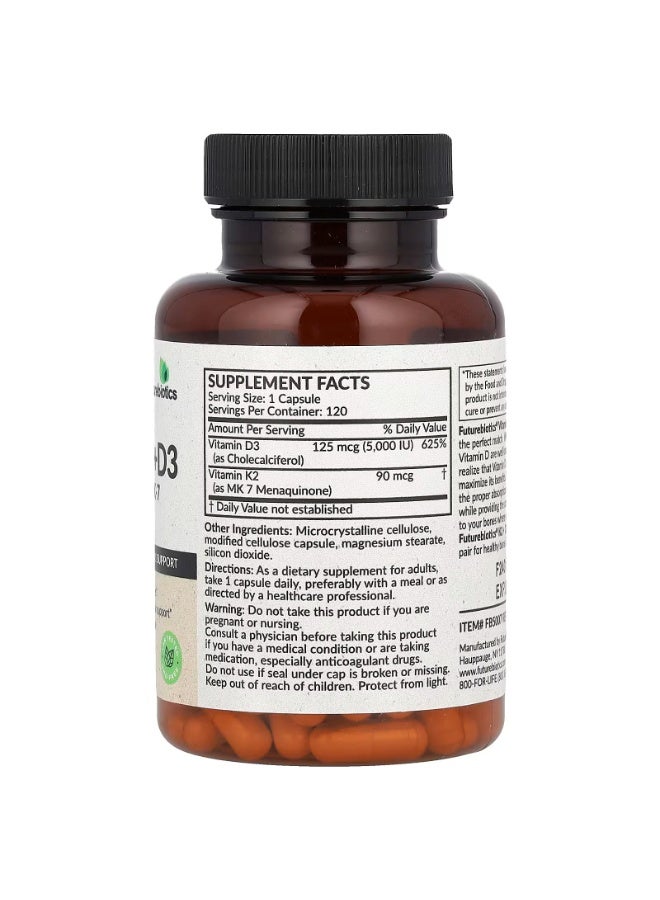 فيوتشر بايوتكس فيوتشربيوتكس، فيتامين K2 + D3، 120 كبسولة - Image 2