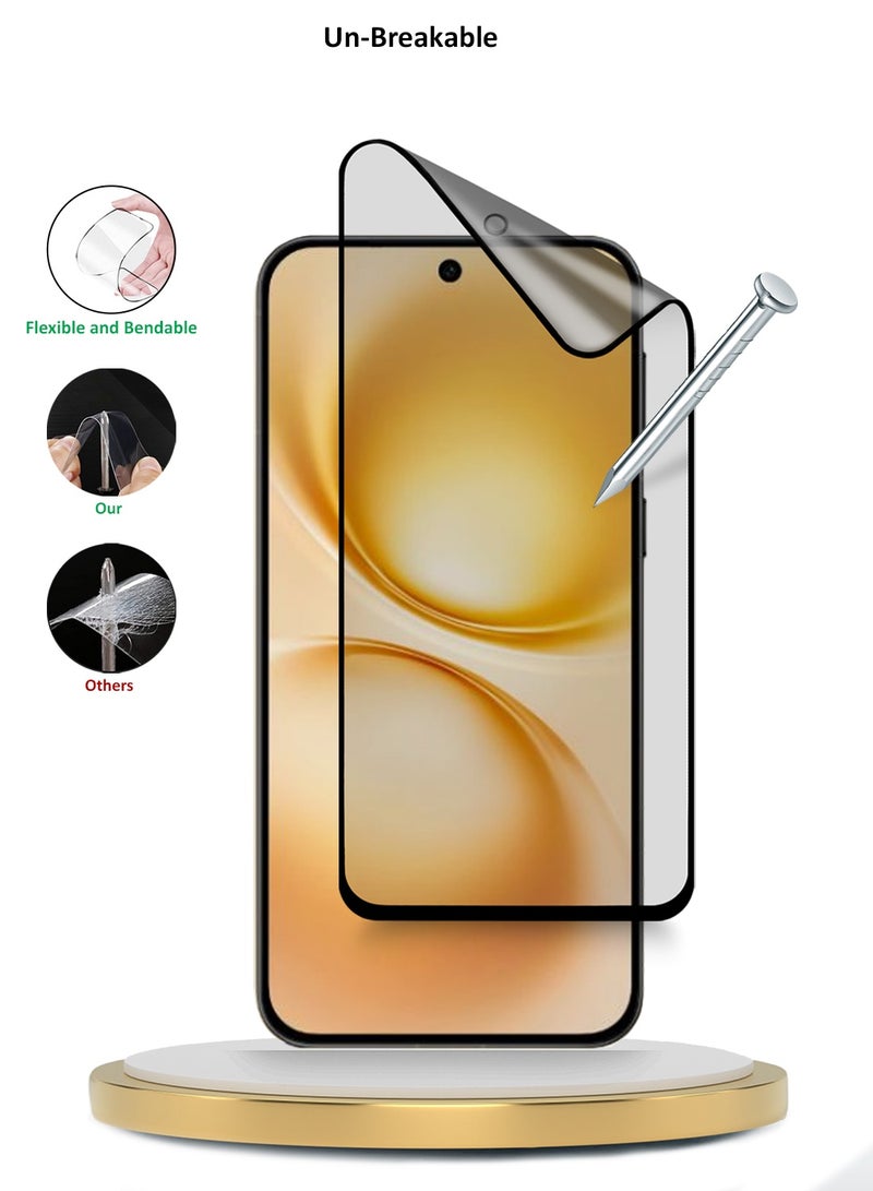 دبليو تيك حماية شاشة مرنة كاملة التغطية بحماية كاملة مع طلاء غير لامع من السيراميك النانوي 5G vivo X200 FE 2025 (MSCNMN) - شفاف/أسود - Image 3