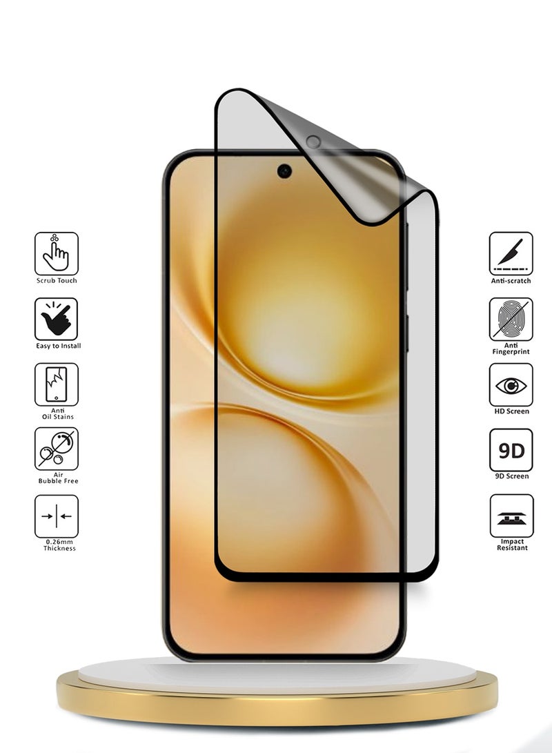 دبليو تيك حماية شاشة مرنة كاملة التغطية بحماية كاملة مع طلاء غير لامع من السيراميك النانوي 5G vivo X200 FE 2025 (MSCNMN) - شفاف/أسود - Image 2