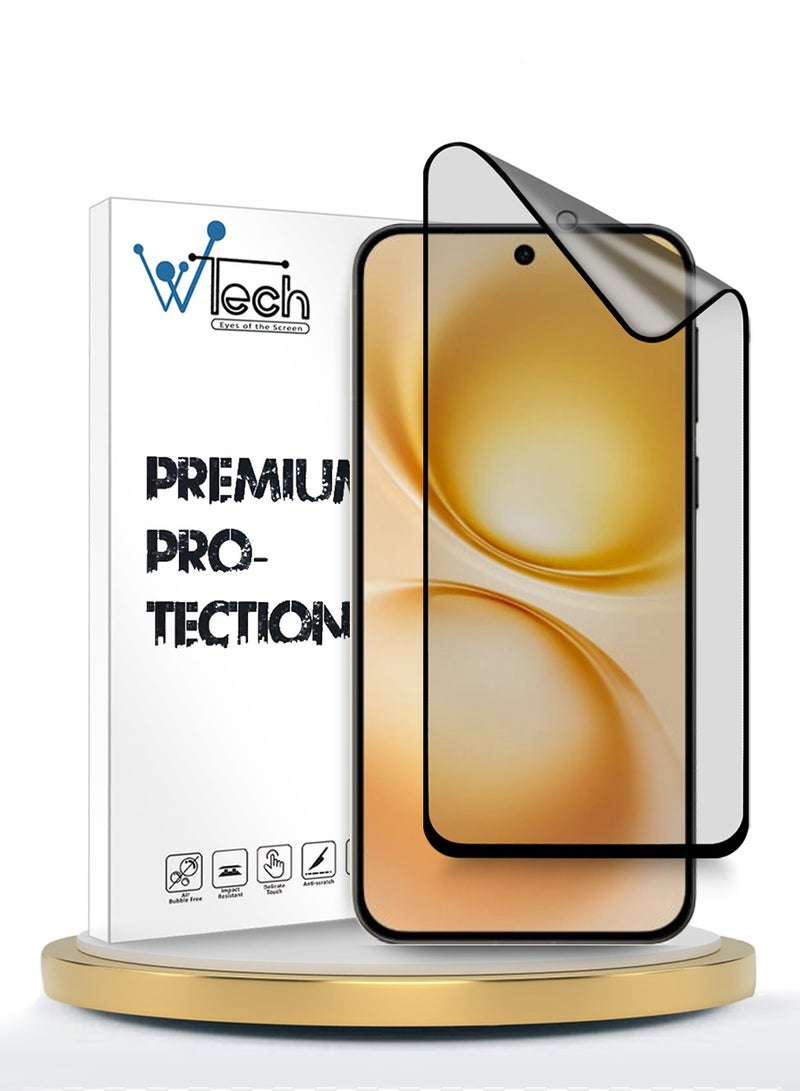 دبليو تيك حماية شاشة مرنة كاملة التغطية بحماية كاملة مع طلاء غير لامع من السيراميك النانوي 5G vivo X200 FE 2025 (MSCNMN) - شفاف/أسود - Image 1