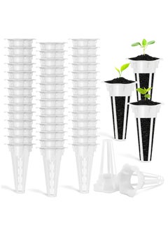 KASTWAVE 50PCS Grow Baskets, Plant Growing ContainersReplacement Grow Basket Plant Pod for Grow Sponges and Hydroponic Growing System White  - Image 1