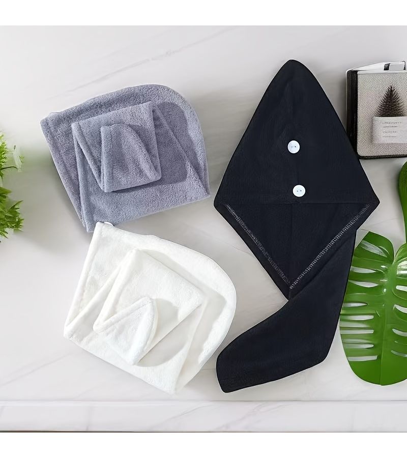 2 Pack Gray Quick Dry Microfiber Hair Towel Wrap Super Absorbent Wet Hair Drying Cap Soft Hair Scarf Post Shower Swimming Spa Travel Portable Hair Dryer Accessory 66 X 25.4 Cm - Image 1