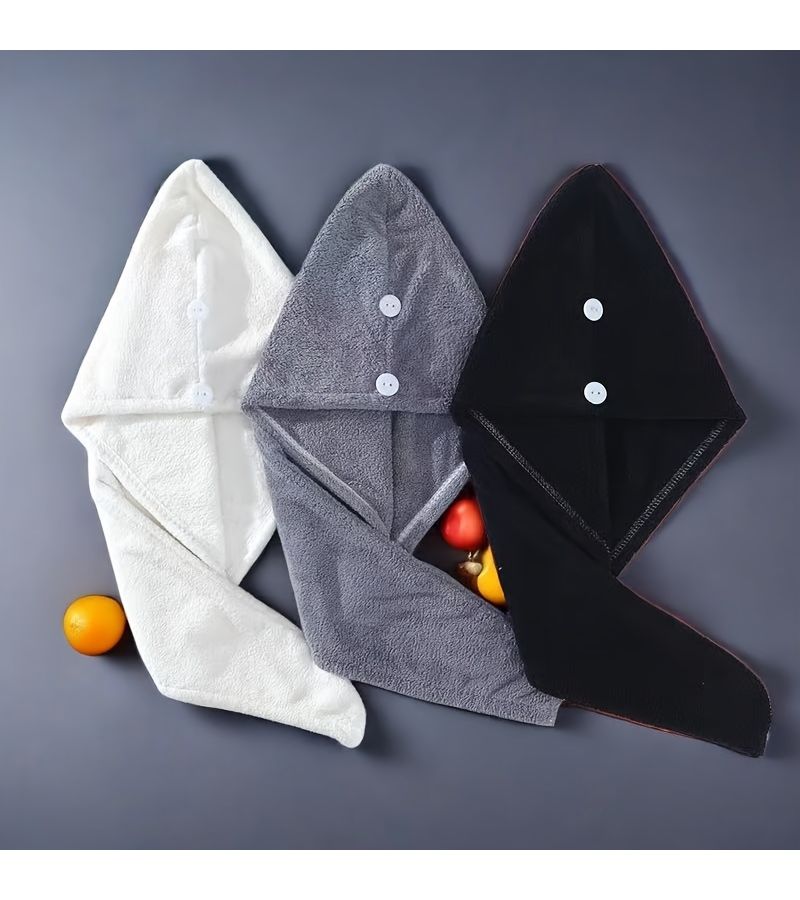2 Pack Gray Quick Dry Microfiber Hair Towel Wrap Super Absorbent Wet Hair Drying Cap Soft Hair Scarf Post Shower Swimming Spa Travel Portable Hair Dryer Accessory 66 X 25.4 Cm - Image 4