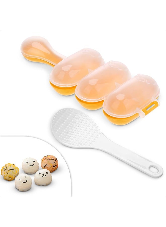 HS Rice Ball Mold Set With Spatula, DIY Sticky Rice Molds, Large Ball Mold Kitchen Tool With Mini Rice Scoop, Rice Roll Shaker Ball Maker For Kids - Image 1