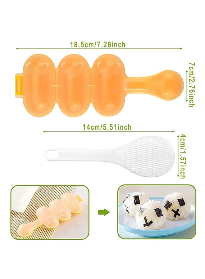 HS Rice Ball Mold Set With Spatula, DIY Sticky Rice Molds, Large Ball Mold Kitchen Tool With Mini Rice Scoop, Rice Roll Shaker Ball Maker For Kids - Image 2