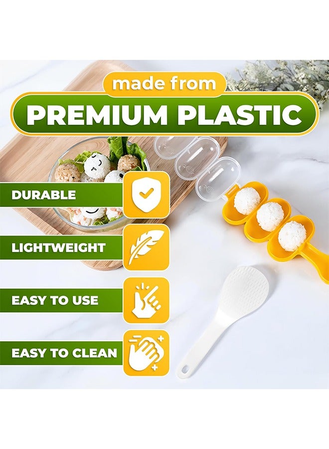 HS Rice Ball Mold Set With Spatula, DIY Sticky Rice Molds, Large Ball Mold Kitchen Tool With Mini Rice Scoop, Rice Roll Shaker Ball Maker For Kids - Image 3