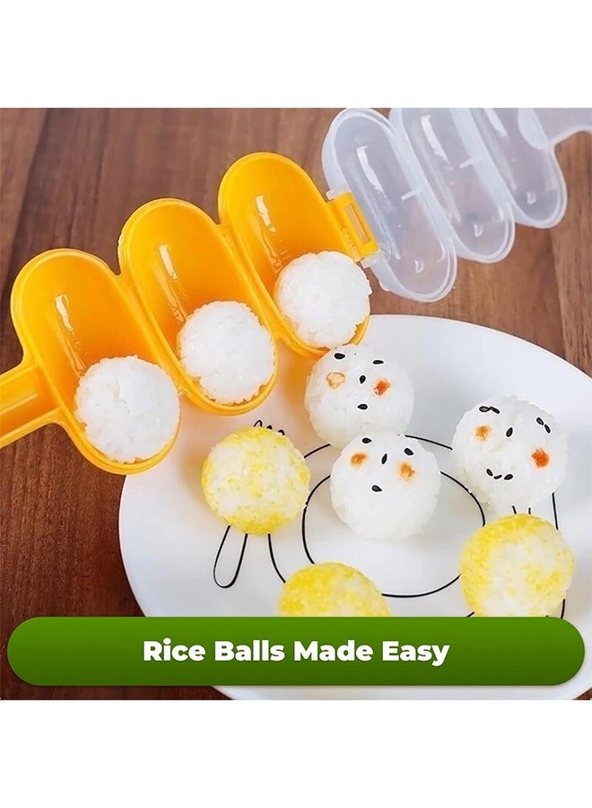 HS Rice Ball Mold Set With Spatula, DIY Sticky Rice Molds, Large Ball Mold Kitchen Tool With Mini Rice Scoop, Rice Roll Shaker Ball Maker For Kids - Image 4