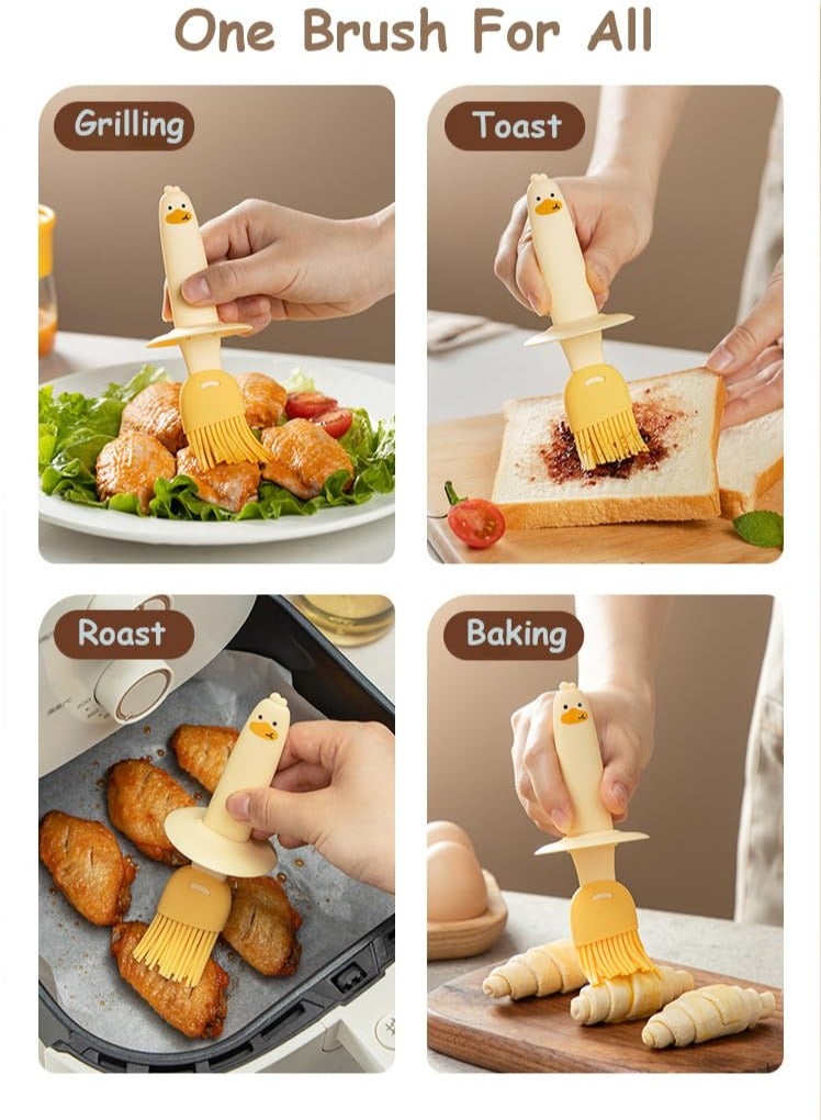 2 قطعة من خزان النفط مع فرشاة ، 2 في 1 الوقود الحاويات الزجاجية ، سيليكون الخبز ، مطبخ الطبخ ، القلي ، والخبز ، كعكة الشواء ، الهواء المقلاة فرشاة زجاجة ، أبيض - Image 4