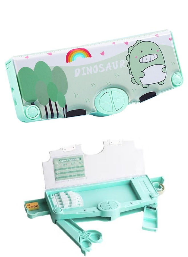 Loquat Cartoon  Pencil Box With Pencil Sharpener, Multifunctional Stationery Case, Large Capacity Pencil Box, Equipped With Safety Scissors, Tape, Ruler, Eraser/24 X 10 X 6 Cm - Image 1