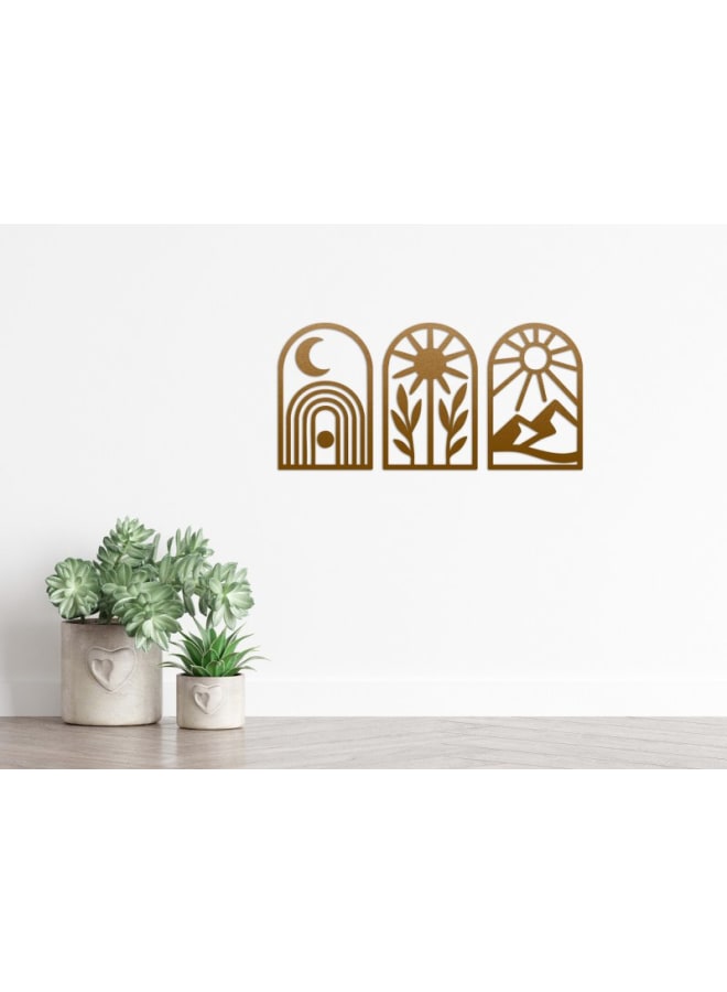 Home Gallery Set Of Boho Design Wood Wall Art - Image 2