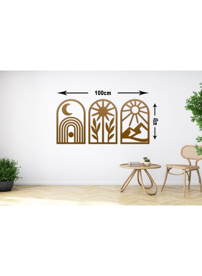Home Gallery Set Of Boho Design Wood Wall Art - Image 4
