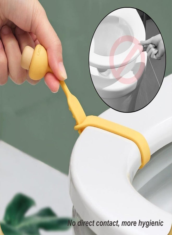 Prostuff.in مقبض سيليكون لاصق مانع للانزلاق لمقعد المرحاض من Prostuff.in®، رافع غطاء المرحاض غير لامع، مشبك قابل للتعديل، مقبض رفع المقعد، تجنب لمس غطاء المرحاض، مقبض ناعم للحمام، 4 قطع - Image 4