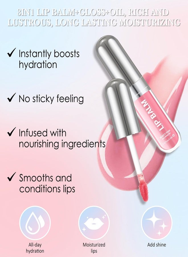 LYSdefeu Tinted Lip Gloss Oil, Nude Brown Hydrating Lip Tint Stain, Sheer Lip Treatment Moisturizer, Moisturizing Lip Tint Balm Lipstick Lipgloss, Glow Reviver Lips Care Oil, Christmas Makeup Gift for Women-05 - Image 3