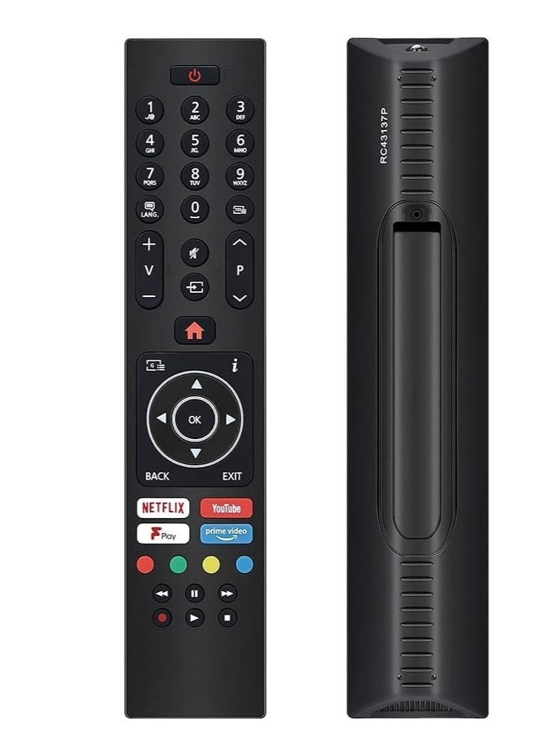 Generic - Remote Control for JVC Bush Digihome Luxor Polaroid Finlux Celcus Techwood Logik Vestel Smart TV with Prime Video Netflix Youtube F play Freeview Buttons, No Setup Required - Image 1
