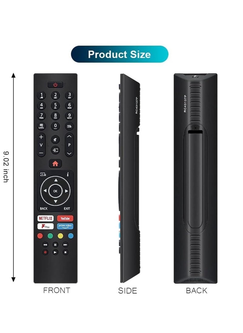 Generic - Remote Control for JVC Bush Digihome Luxor Polaroid Finlux Celcus Techwood Logik Vestel Smart TV with Prime Video Netflix Youtube F play Freeview Buttons, No Setup Required - Image 1