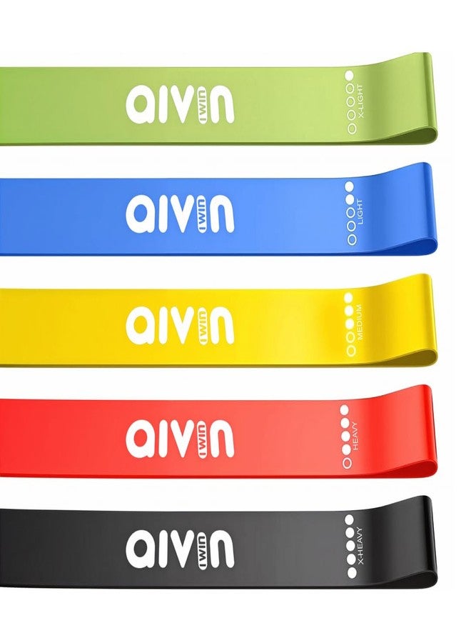 AIVIN أربطة أيفن الصغيرة الحلقية (مجموعة من 5 قطع) | مصنوعة من مادة TPE فائقة المتانة | أربطة مقاومة من خفيفة جدًا إلى ثقيلة جدًا للياقة البدنية واليوغا وتمارين التمدد والتمارين المنزلية - Image 1