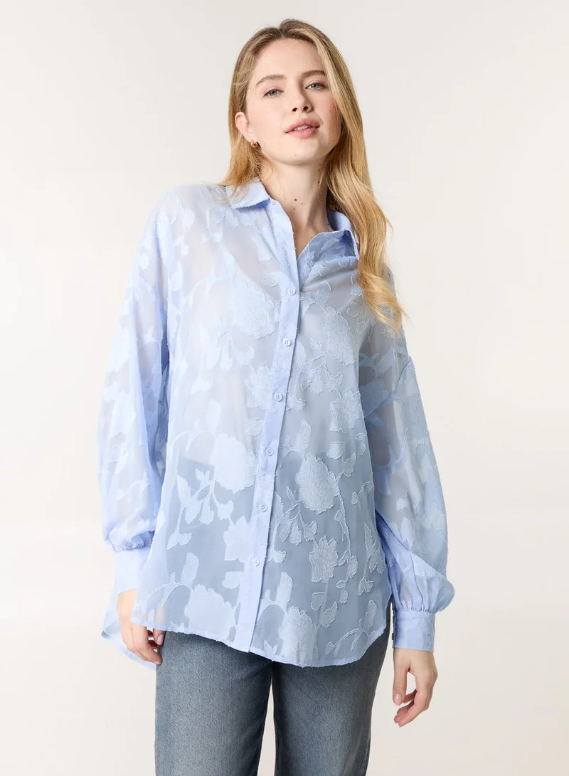 Blue Vanilla Sheer Devore Shirt