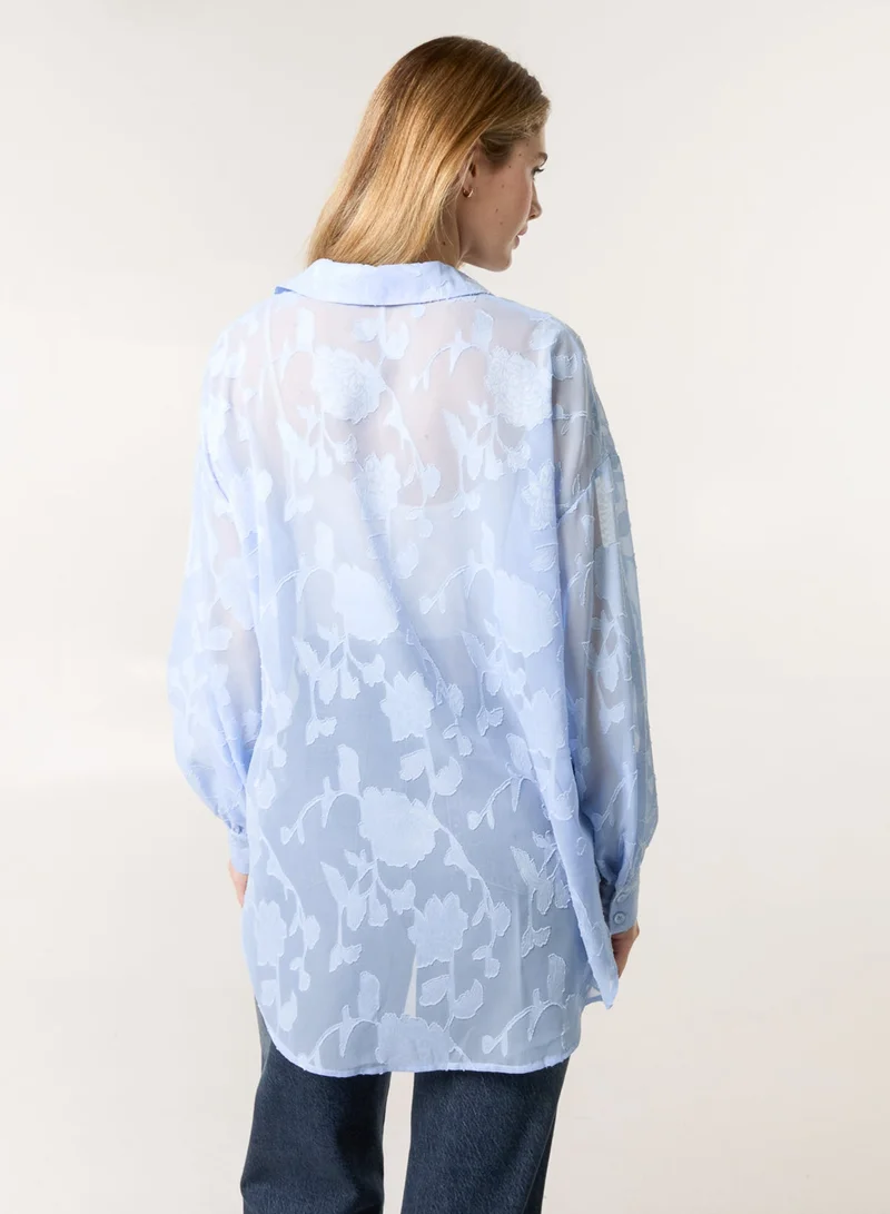 Blue Vanilla Sheer Devore Shirt