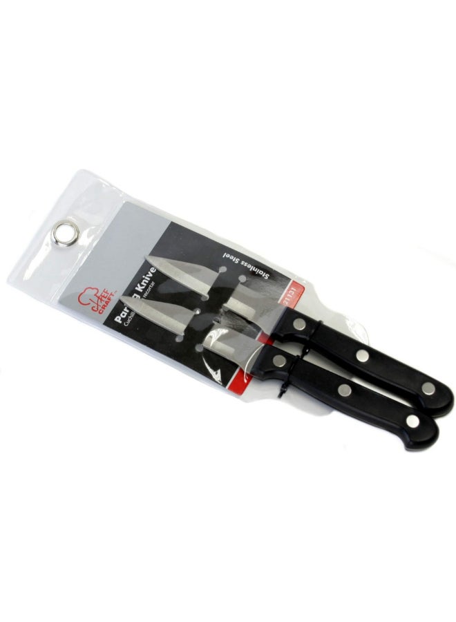 Chef Craft 2-Piece Sharp Stainless Steel Blade Paring Knife Black and Silver 3.5 Inch 21131 - Image 2