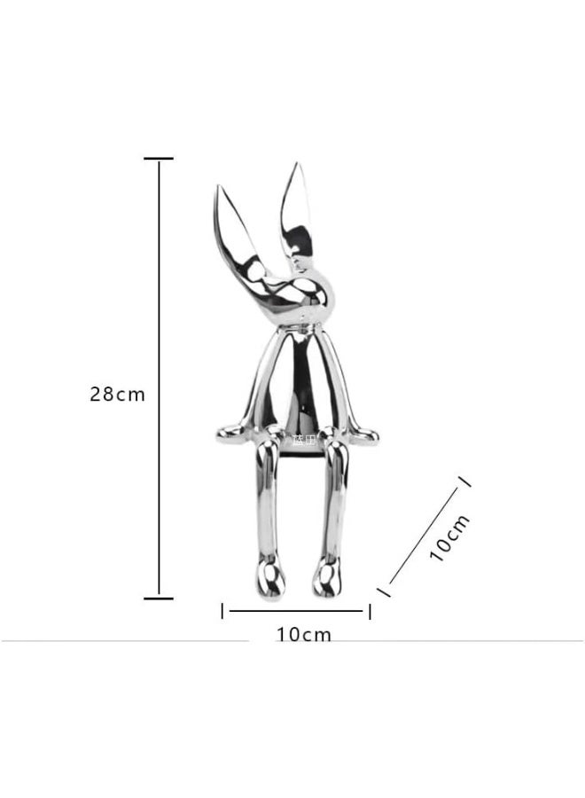 YINZUO Set of 3 Modern Bunny Sculptures - Abstract Sitting Rabbit Figurines for Home and Office Décor