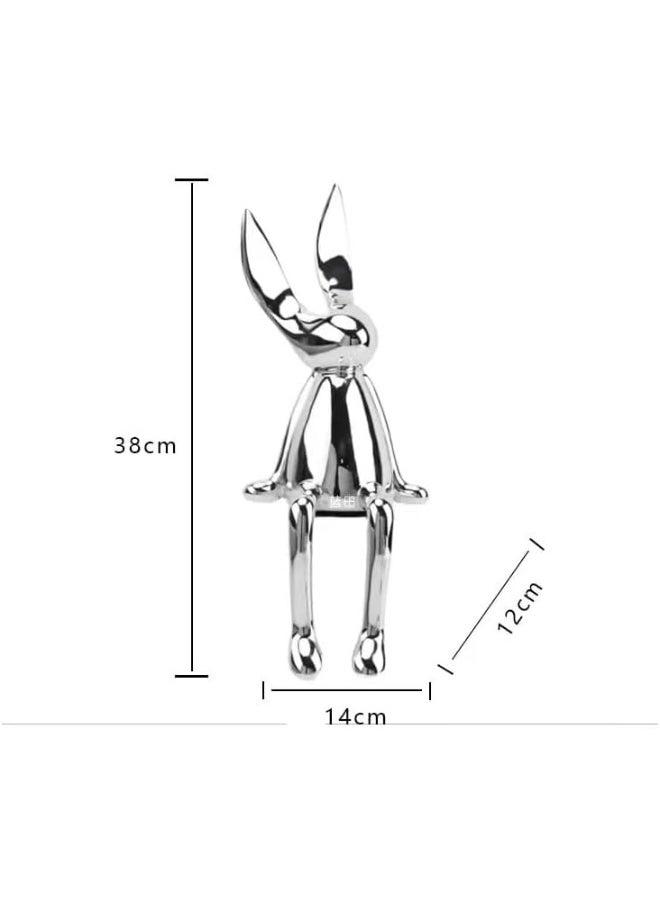 YINZUO YINZUO Set of 3 Modern Bunny Sculptures - Abstract Sitting Rabbit Figurines for Home and Office Décor  - Image 4