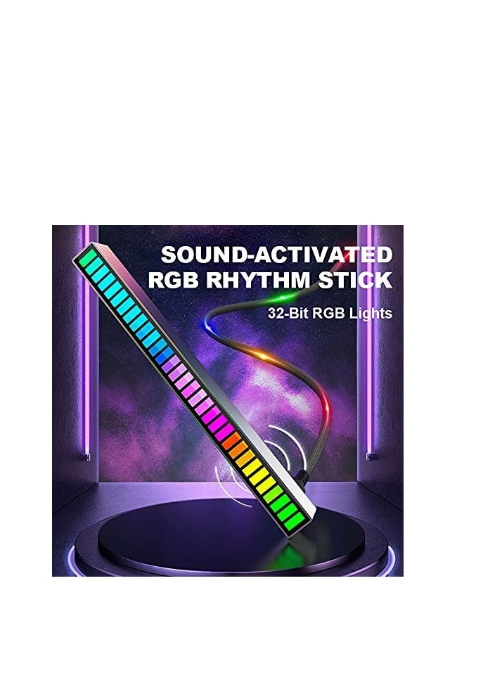 Creativity share Voice-activated Rhythm Light Stick 32-Bit RGB Audio Spectrum Bar Pickup Ambient DJ LED Display Rhythm Pulse Colorful Signal  - Image 2