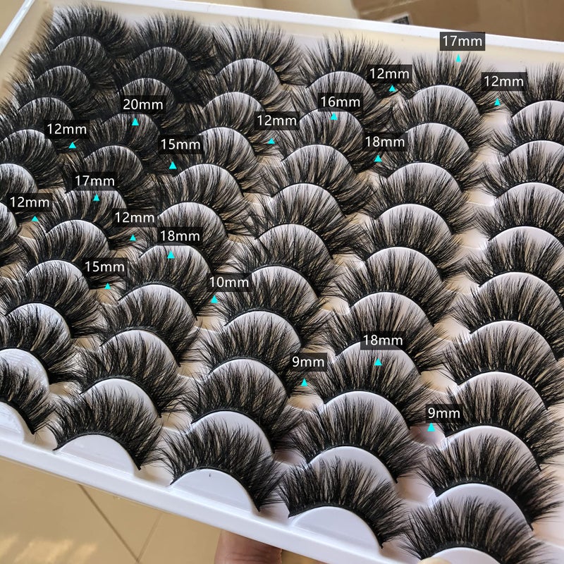 Gmagictobo False Eyelashes 30 Pairs Pack Faux Mink Lashes 20MM Long Dramatic 6 Styles Mixed 5D Medium Volume Thick Fake Eyelashes Soft Crossed Makeup Eye Lashes - Image 3