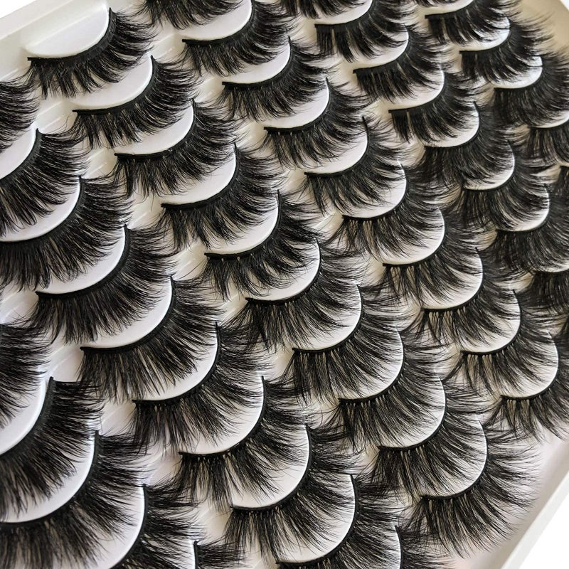 Gmagictobo False Eyelashes 30 Pairs Pack Faux Mink Lashes 20MM Long Dramatic 6 Styles Mixed 5D Medium Volume Thick Fake Eyelashes Soft Crossed Makeup Eye Lashes - Image 4