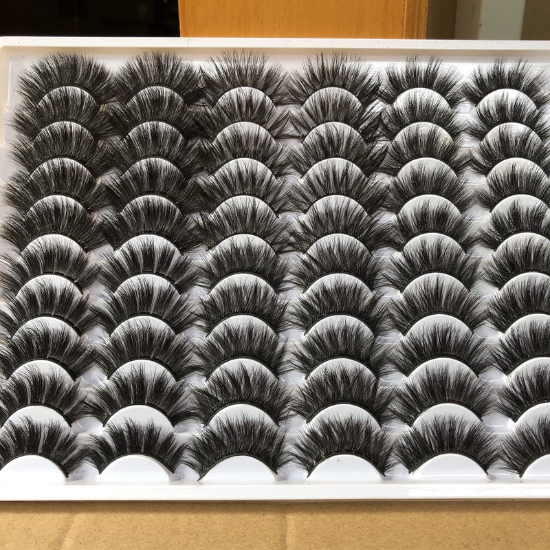 Gmagictobo False Eyelashes 30 Pairs Pack Faux Mink Lashes 20MM Long Dramatic 6 Styles Mixed 5D Medium Volume Thick Fake Eyelashes Soft Crossed Makeup Eye Lashes - Image 2
